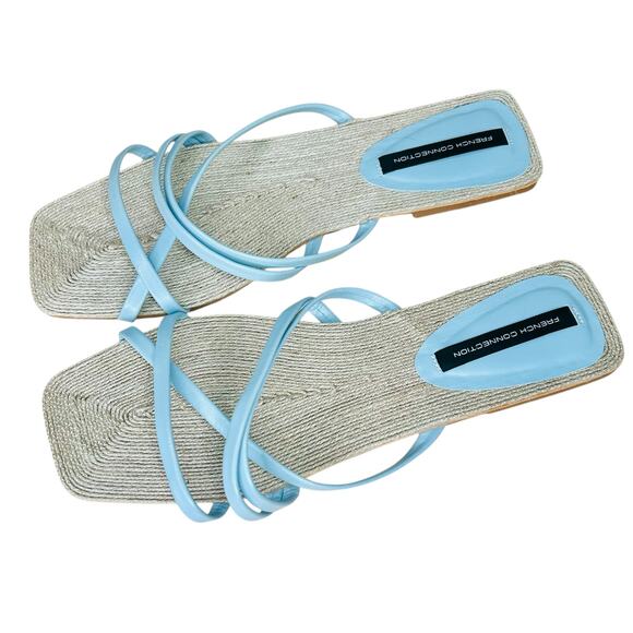 French Connection North West Rope Sandals Light Blue Size 9.5 - Picture 3 of 6